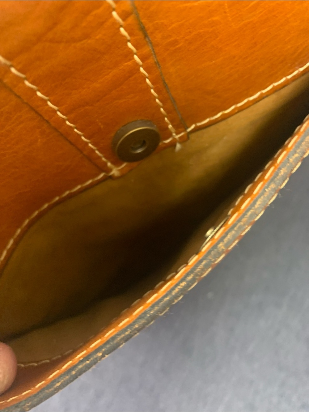 Patricia Nash Cognac/Tan Leather Crossbody Satchel - Picture 5 of 8